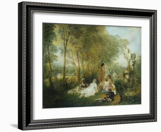 Feast of Love, C. 1717-Jean Antoine Watteau-Framed Giclee Print