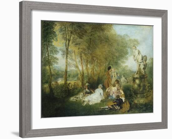 Feast of Love, C. 1717-Jean Antoine Watteau-Framed Giclee Print