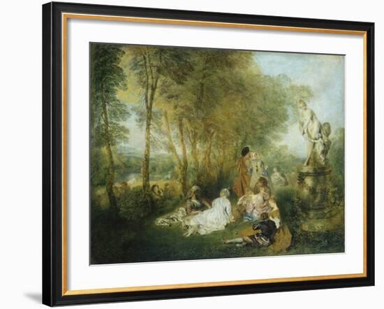 Feast of Love, C. 1717-Jean Antoine Watteau-Framed Giclee Print