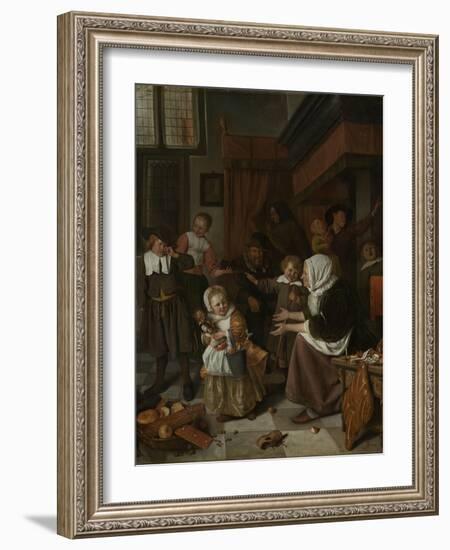 Feast of St Nicholas-Jan Havicksz Steen-Framed Art Print