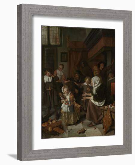 Feast of St Nicholas-Jan Havicksz Steen-Framed Art Print