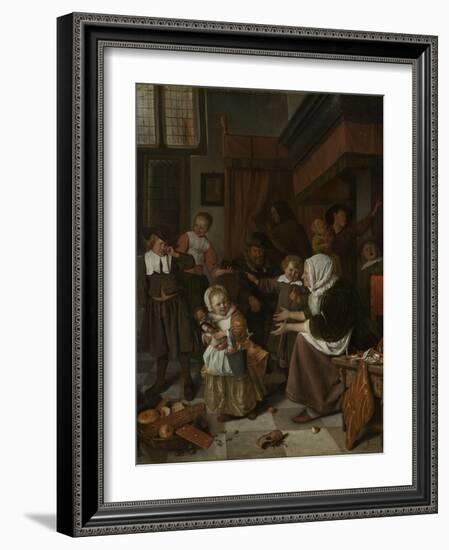 Feast of St Nicholas-Jan Havicksz Steen-Framed Art Print