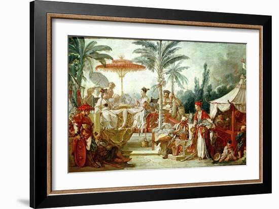 Feast of the Chinese Emperor, Study for a Tapestry Cartoon, circa 1742-Francois Boucher-Framed Giclee Print