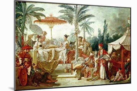 Feast of the Chinese Emperor, Study for a Tapestry Cartoon, circa 1742-Francois Boucher-Mounted Giclee Print