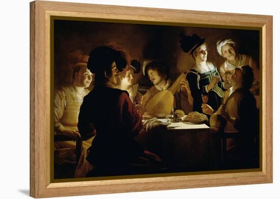 Feast with a Lute Player, c.1620-Gerrit van Honthorst-Framed Premier Image Canvas