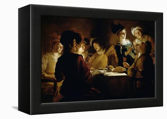 Feast with a Lute Player, c.1620-Gerrit van Honthorst-Framed Premier Image Canvas
