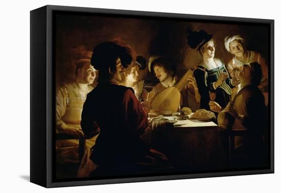 Feast with a Lute Player, c.1620-Gerrit van Honthorst-Framed Premier Image Canvas