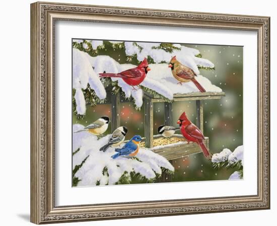 Feasting at the Feeder-William Vanderdasson-Framed Giclee Print