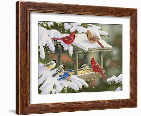 Feasting at the Feeder-William Vanderdasson-Framed Giclee Print