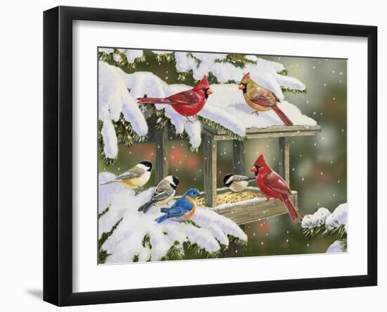 Feasting at the Feeder-William Vanderdasson-Framed Giclee Print