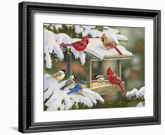 Feasting at the Feeder-William Vanderdasson-Framed Giclee Print