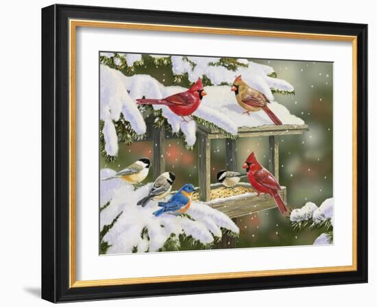 Feasting at the Feeder-William Vanderdasson-Framed Giclee Print