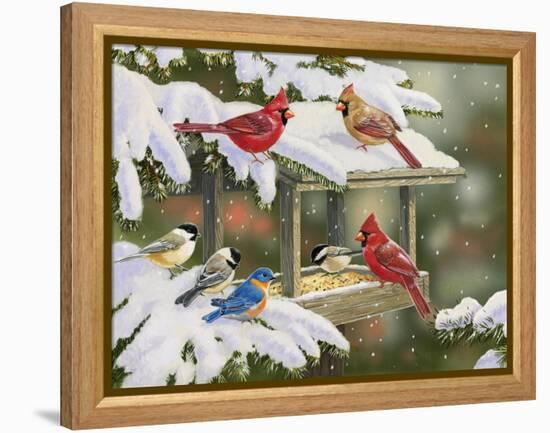 Feasting at the Feeder-William Vanderdasson-Framed Premier Image Canvas