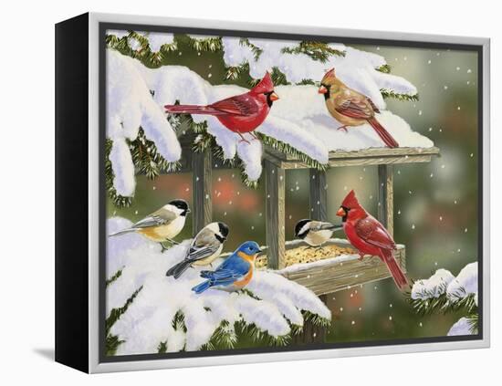 Feasting at the Feeder-William Vanderdasson-Framed Premier Image Canvas