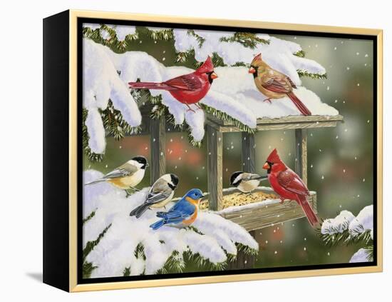 Feasting at the Feeder-William Vanderdasson-Framed Premier Image Canvas