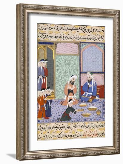 Feasting from Sultan Murad Iii. from the Siyer-I Nebi (The Life of Muhamma), Ca 1594-Lutfi Abdullah-Framed Giclee Print