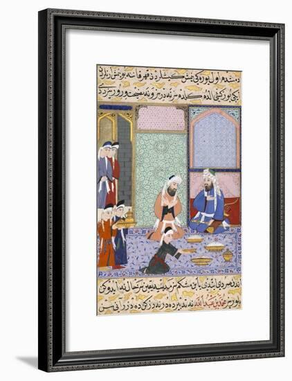 Feasting from Sultan Murad Iii. from the Siyer-I Nebi (The Life of Muhamma), Ca 1594-Lutfi Abdullah-Framed Giclee Print