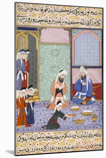 Feasting from Sultan Murad Iii. from the Siyer-I Nebi (The Life of Muhamma), Ca 1594-Lutfi Abdullah-Mounted Giclee Print