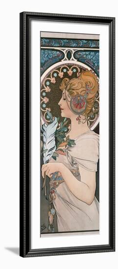 Feather, 1899-Alphonse Mucha-Framed Giclee Print