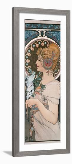 Feather, 1899-Alphonse Mucha-Framed Giclee Print