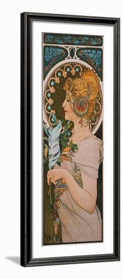 Feather, 1899-Alphonse Mucha-Framed Giclee Print