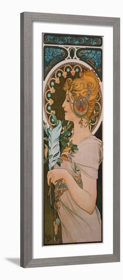 Feather, 1899-Alphonse Mucha-Framed Giclee Print