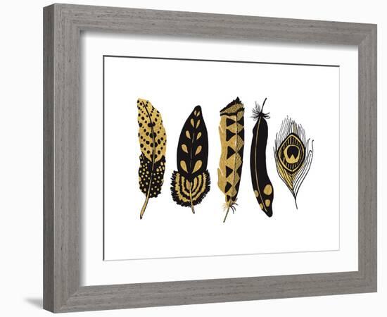 Feather Collection I - Luxe-Sandra Jacobs-Framed Giclee Print