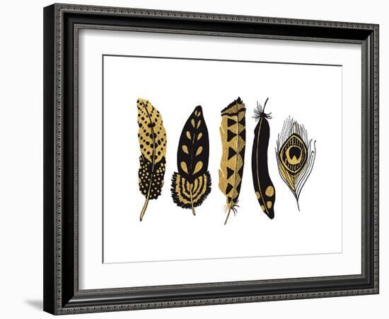 Feather Collection I - Luxe-Sandra Jacobs-Framed Giclee Print