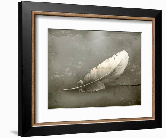 Feather, Old-Style-Nataliia Natykach-Framed Art Print