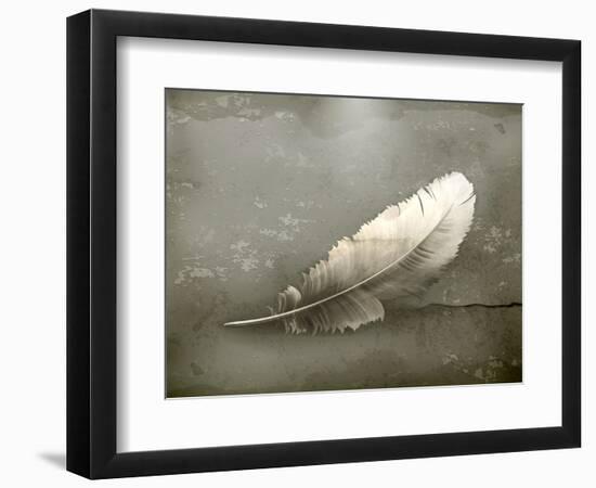 Feather, Old-Style-Nataliia Natykach-Framed Art Print