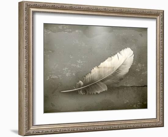 Feather, Old-Style-Nataliia Natykach-Framed Art Print