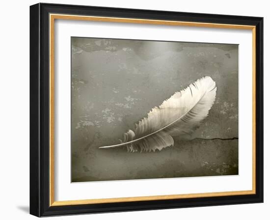 Feather, Old-Style-Nataliia Natykach-Framed Art Print