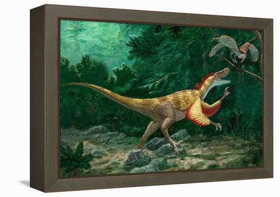 Feathered Dinosaurs-Chris Butler-Framed Premier Image Canvas