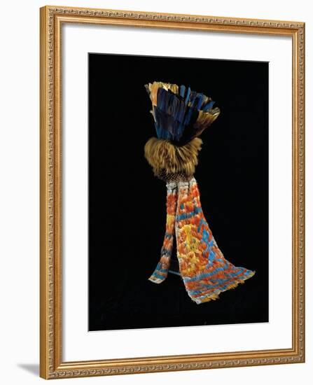 Feathered Fabric Headdress, from Peru, Chimu Culture-null-Framed Giclee Print