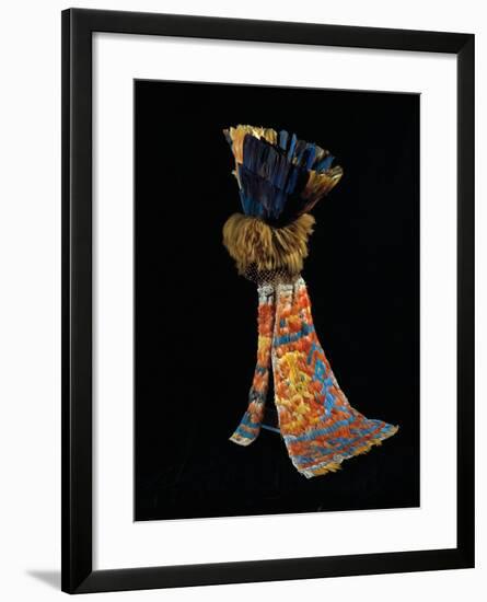Feathered Fabric Headdress, from Peru, Chimu Culture-null-Framed Giclee Print