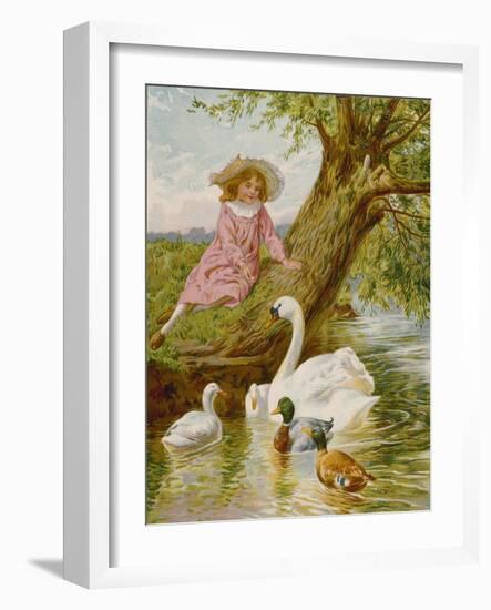 Feathered Pets-English School-Framed Giclee Print