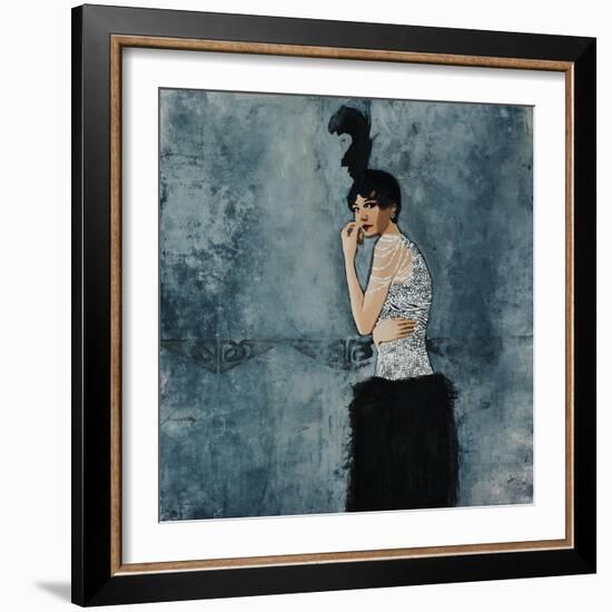 Feathers and Pearls-Clayton Rabo-Framed Giclee Print