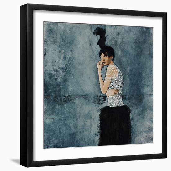 Feathers and Pearls-Clayton Rabo-Framed Giclee Print