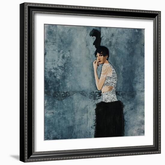 Feathers and Pearls-Clayton Rabo-Framed Giclee Print