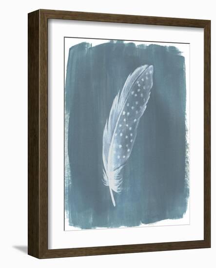 Feathers on Dusty Teal III-Grace Popp-Framed Art Print