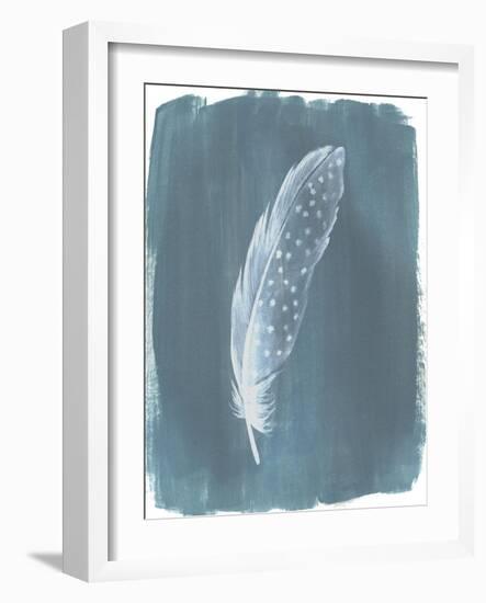 Feathers on Dusty Teal III-Grace Popp-Framed Art Print