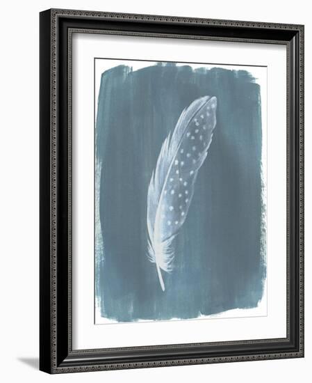 Feathers on Dusty Teal III-Grace Popp-Framed Art Print