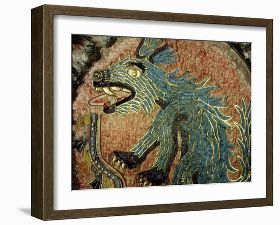 Featherwork shield, Aztec, Mexico, c1500-Werner Forman-Framed Photographic Print