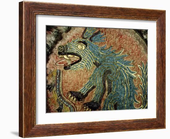 Featherwork shield, Aztec, Mexico, c1500-Werner Forman-Framed Photographic Print