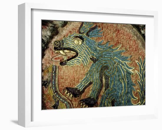 Featherwork shield, Aztec, Mexico, c1500-Werner Forman-Framed Photographic Print