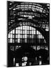 Features of NYC Penn Station Include Ceiling of atrium, steel glass Vaulting and Decorated Clock.-Walker Evans-Mounted Photographic Print