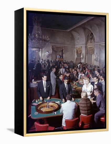 February 11, 1957: Tourists Gambling at the Nacional Hotel in Havana, Cuba-Ralph Morse-Framed Premier Image Canvas