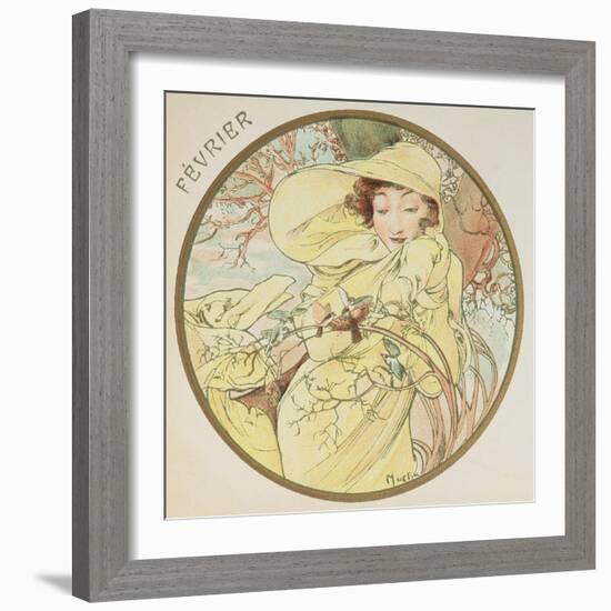 February, 1899 (Detail)-Alphonse Mucha-Framed Giclee Print