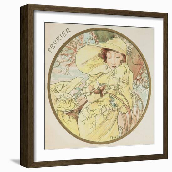 February, 1899 (Detail)-Alphonse Mucha-Framed Giclee Print