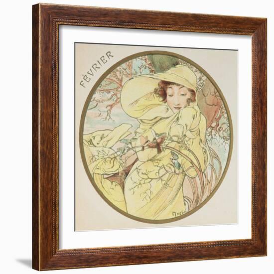 February, 1899 (Detail)-Alphonse Mucha-Framed Giclee Print
